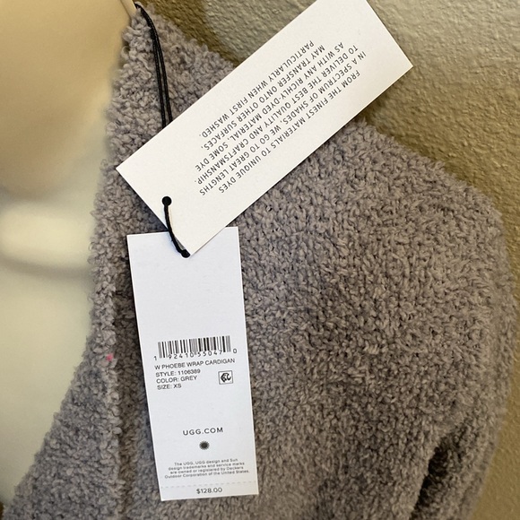 New with tags Uggs Phoebe Wrap Sweater. Size XS. Color gray - Picture 2 of 4